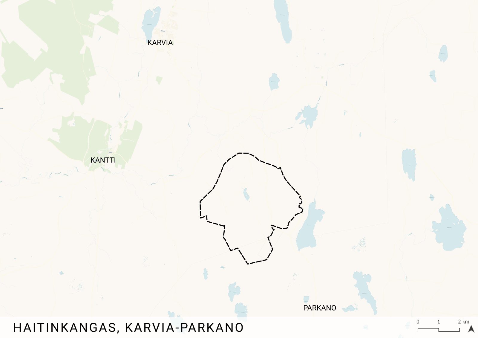 Karttakuva hankealueen rajauksesta
