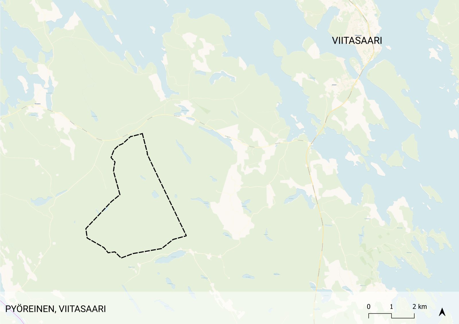 Karttakuva hankealueen rajauksesta